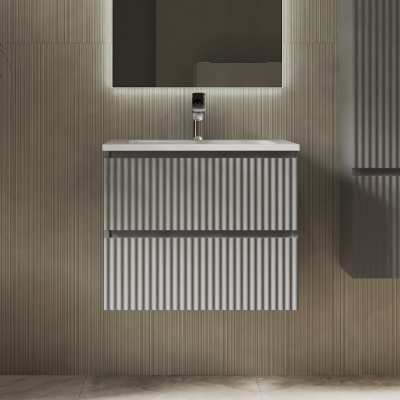 Тумба Костон 60 подвесная Светло-серая