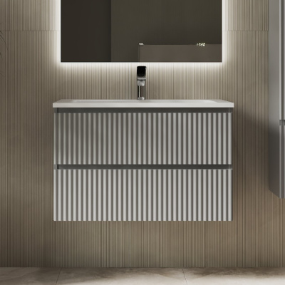 Тумба Костон 80 подвесная Светло-серая