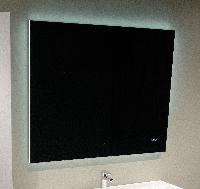 Зеркало Квадри 100 с подсветкой и часами