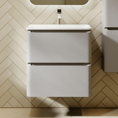 Тума Вельто  60 с 2 ящ. подвесная светло-серая