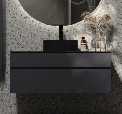 Тумба Decent 100 антрацит, с керамогранитной столешницей
