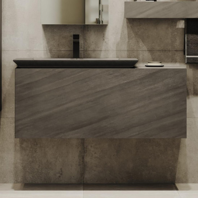 Тумба Incline 110 в HPL пластике и раковиной из архитектурного бетона