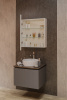 Зеркало-шкаф Левый Лантана Белый 70х80 Сенсор 3-6К Часы Антипар