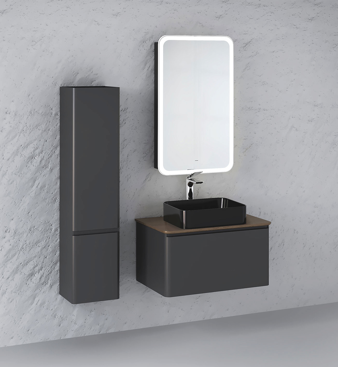 Тумба Морелле 80 подвесная Антрацит/Трюфель