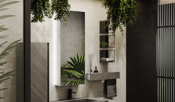 Тумба Incline 110 в HPL пластике и раковиной из архитектурного бетона