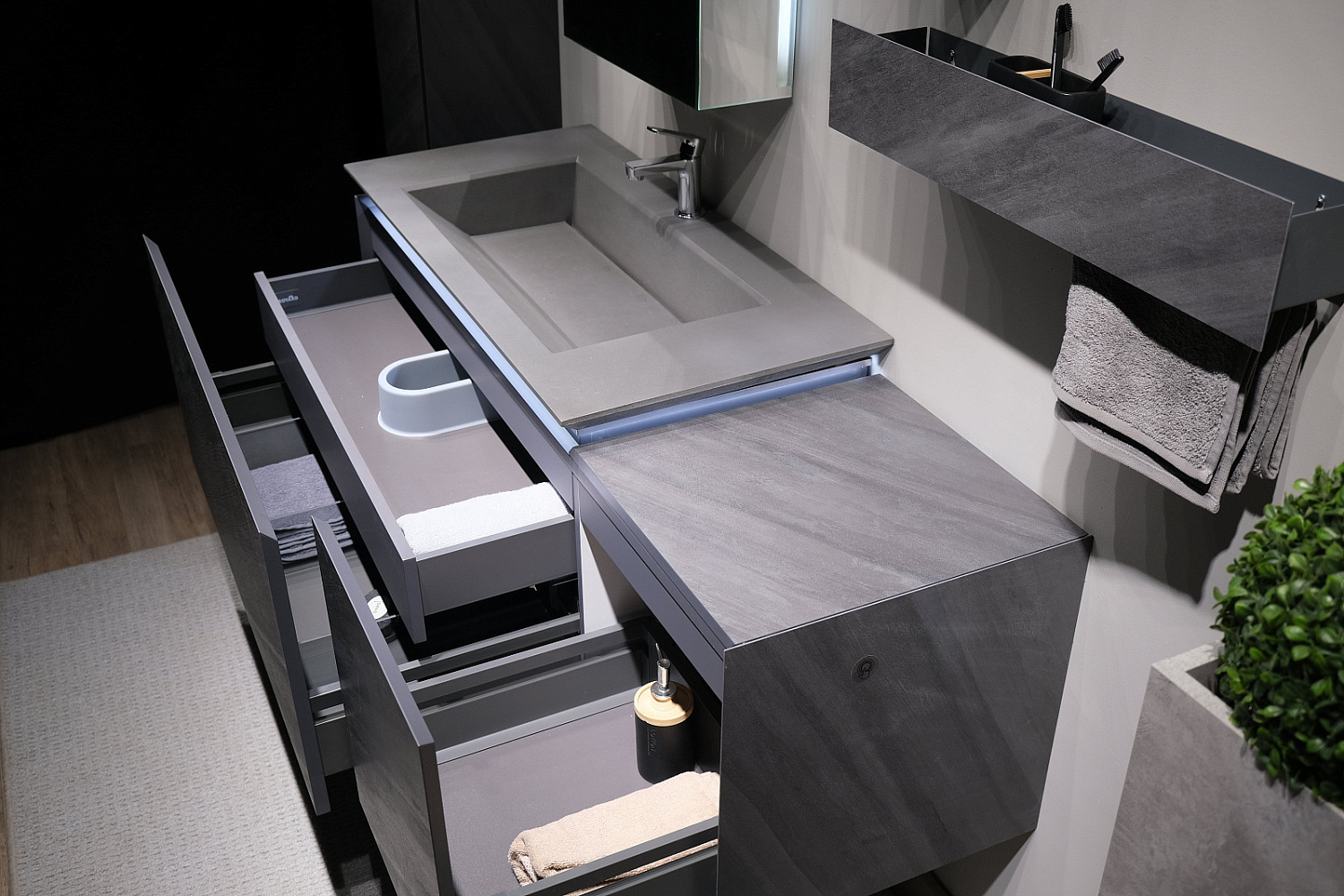 Тумба Инклайн 100 подвесная, бетон