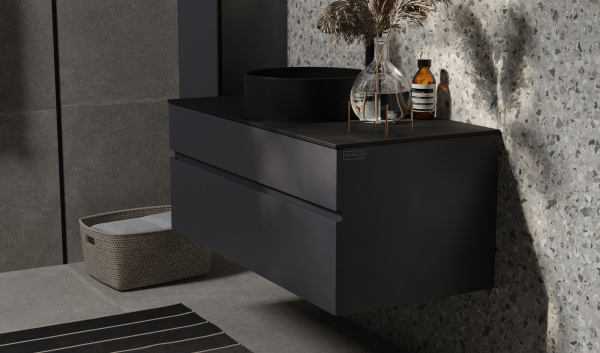 Тумба Decent 100 антрацит, с керамогранитной столешницей