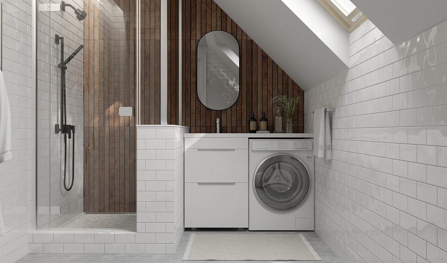 Тумба под стиральную машину Форте 120, напольная левая