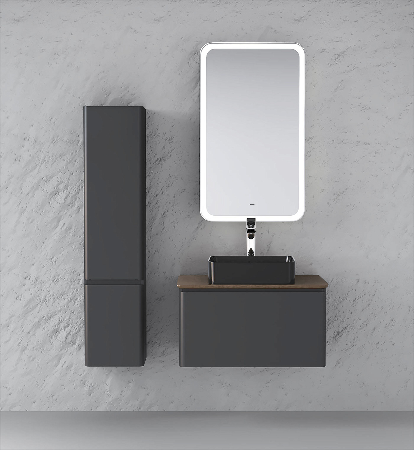 Тумба Морелле 80 подвесная Антрацит/Трюфель