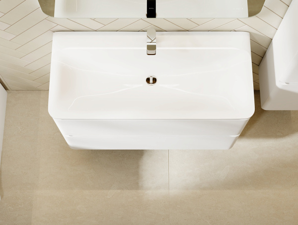 Комплект мебели Вельто 100 с 2 ящ. подвесной белый