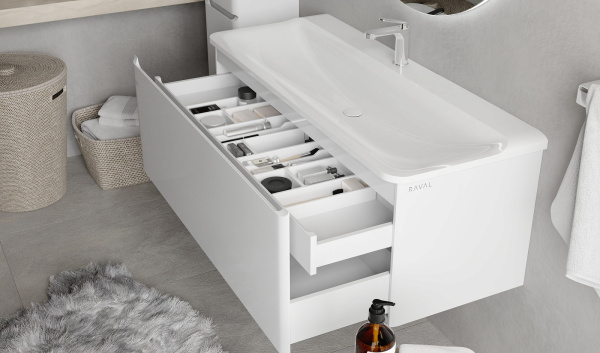 Тумба Вельто 120 подвесная белая