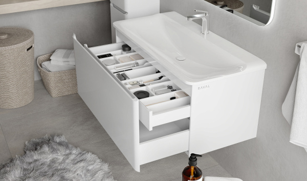 Комплект мебели Вельто 100, белый подвесной