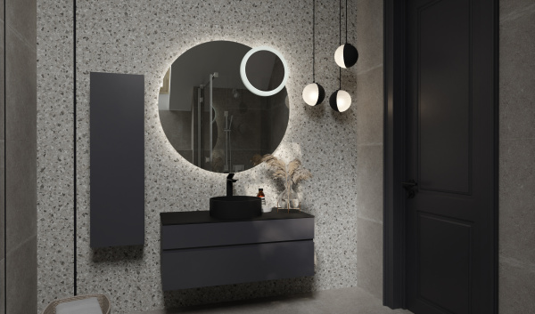 Тумба Decent 100 антрацит, с керамогранитной столешницей