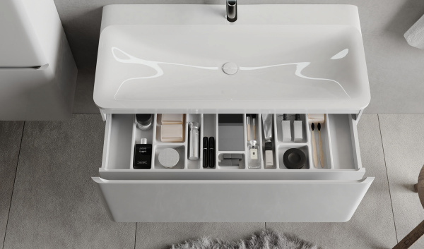 Тумба Вельто 100 подвесная белая