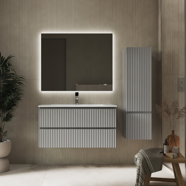 Тумба Костон 100 подвесная Светло-серая