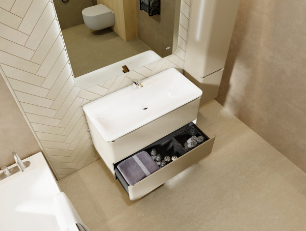 Тумба Вельто 100 с 2 ящ. подвесная светло-коричневая