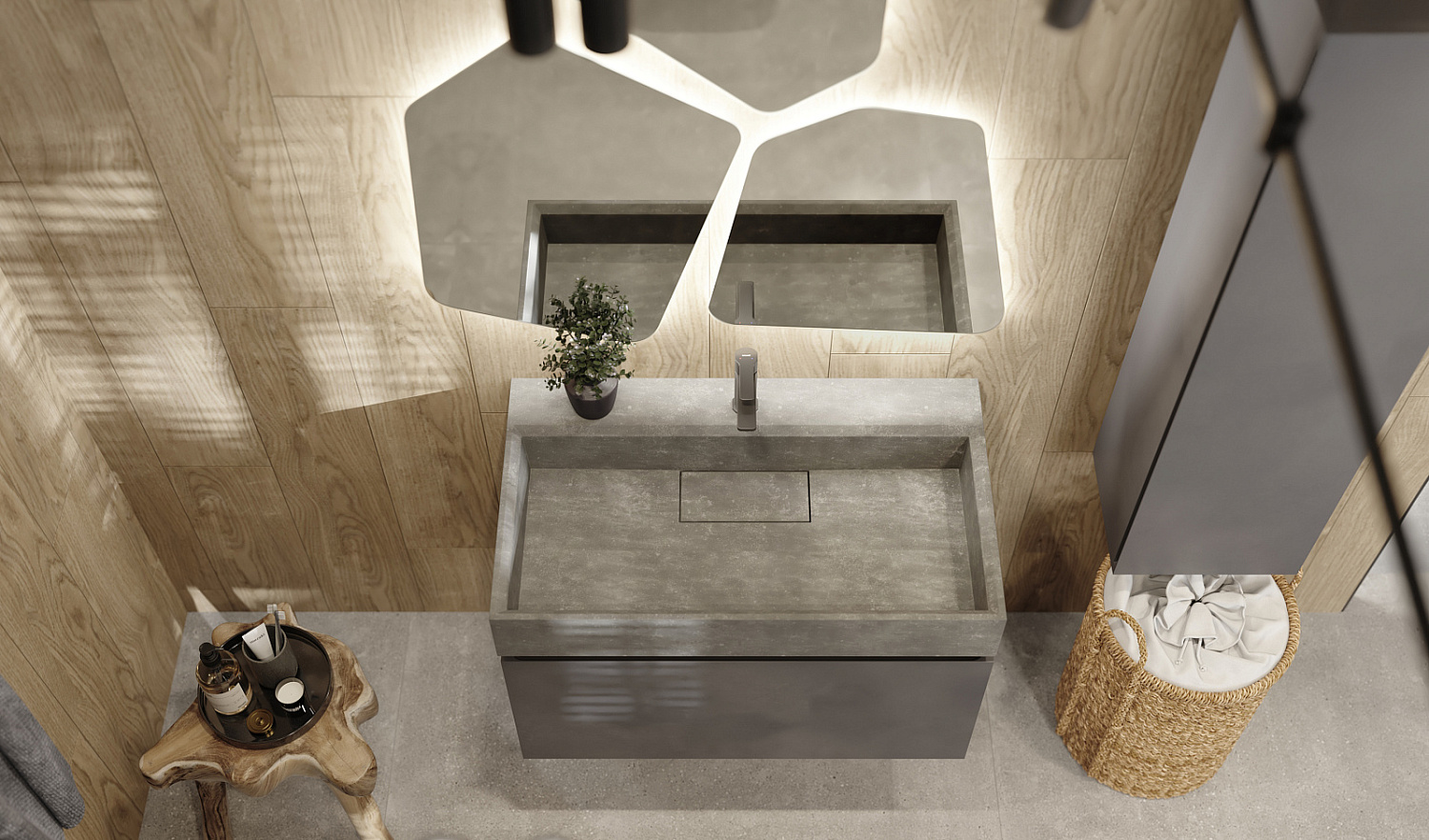 Тумба Фацет 80 подвесная, антрацит