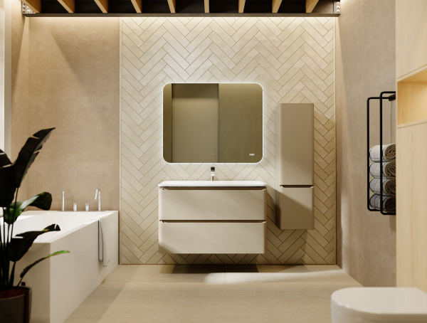 Тумба Вельто 100 с 2 ящ. подвесная светло-коричневая