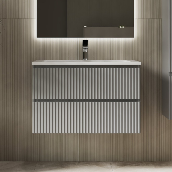 Тумба Костон 80 подвесная Светло-серая