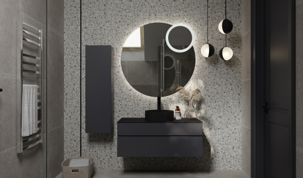 Тумба Decent 100 антрацит, с керамогранитной столешницей