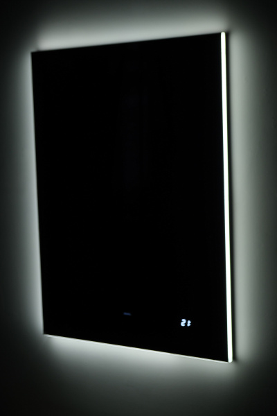 Зеркало Квадри 80 с подсветкой и часами