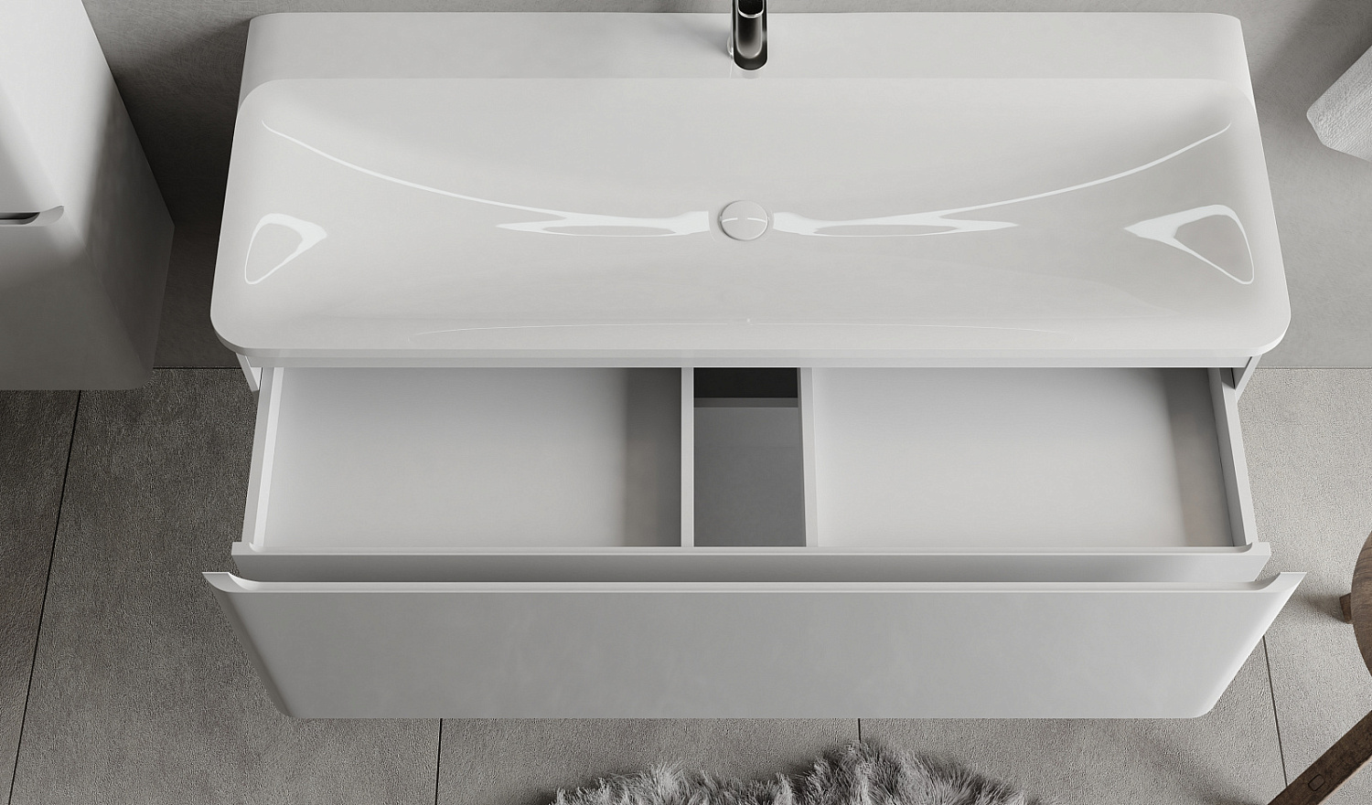 Тумба Вельто 120 подвесная белая