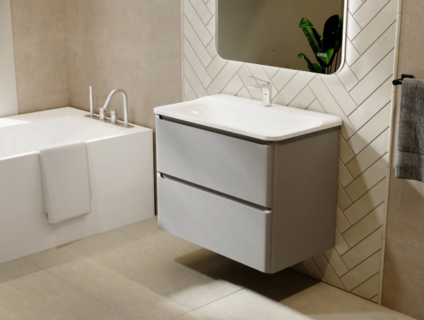 Тума Вельто  60 с 2 ящ. подвесная светло-серая