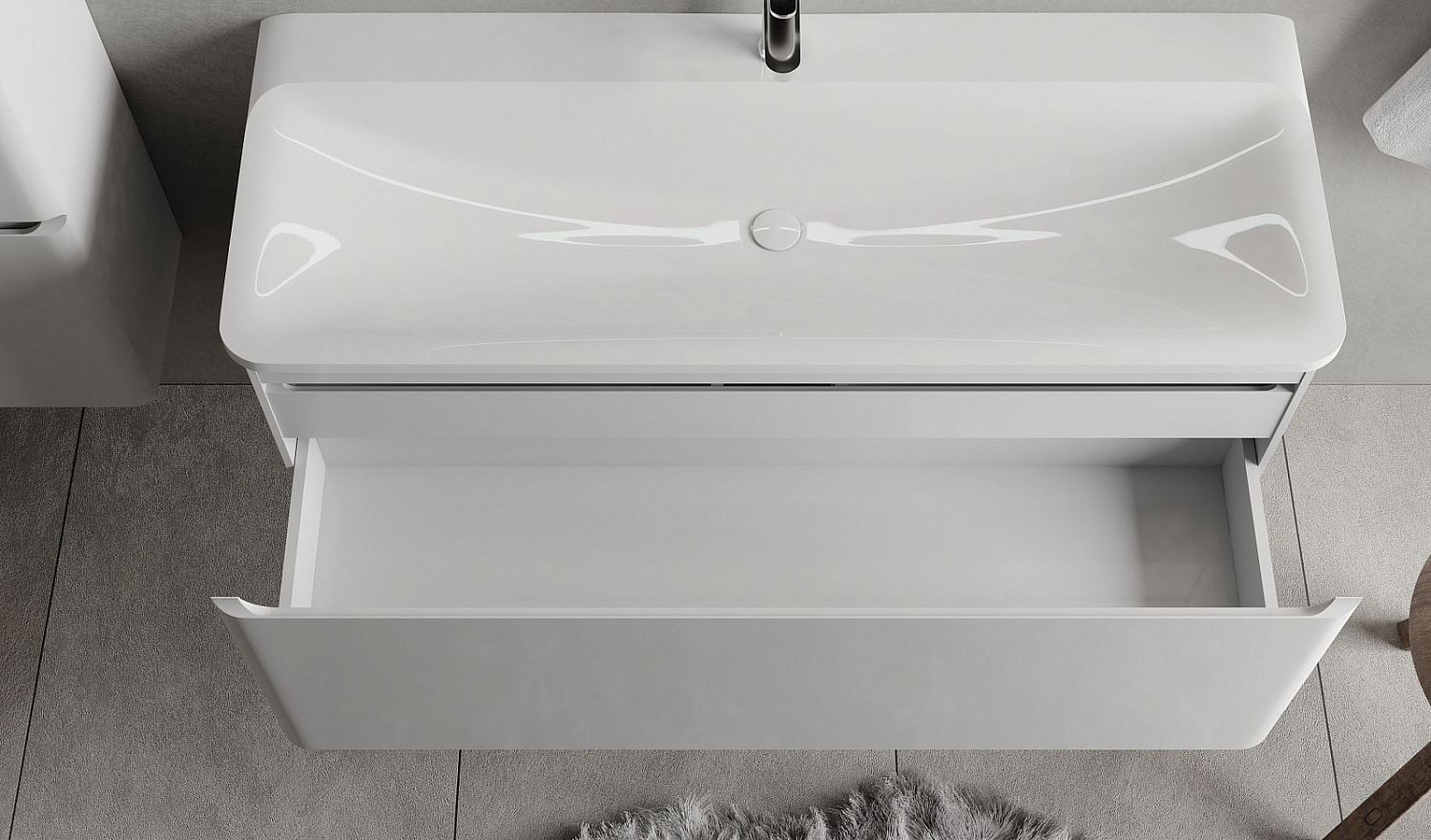 Тумба Вельто 120 подвесная белая