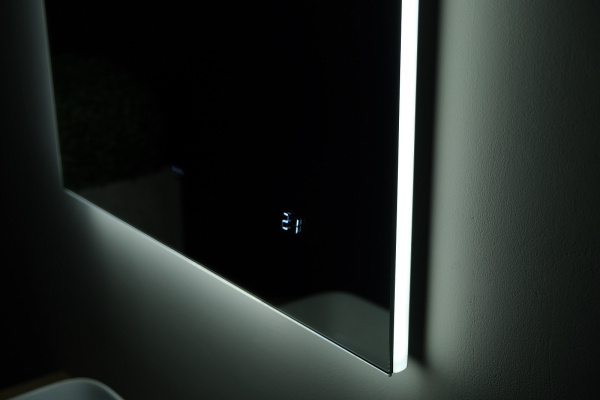 Зеркало Квадри 80 с подсветкой и часами