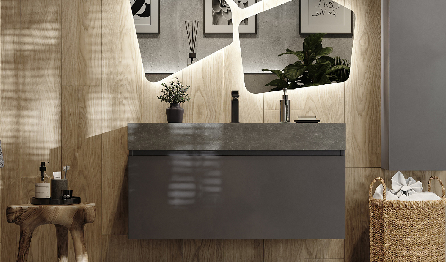 Комплект Фацет 100 подвесной, антрацит