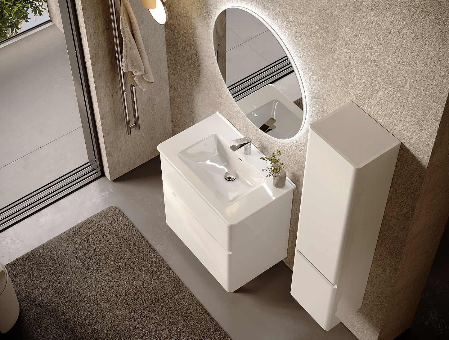 Пенал Морис, подвесной белый