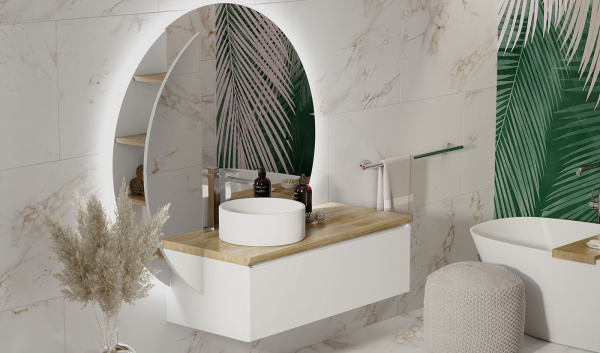 Зеркало-пенал Солис new 34 (маленький полукруг)