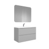Тумба Вельто 100 с 2 ящ. подвесная светло-серая