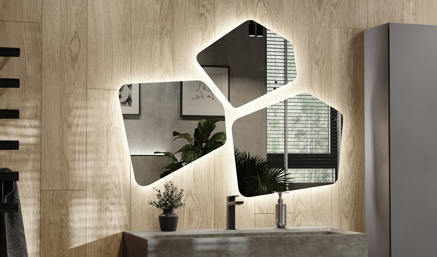 Комплект Фацет 100 подвесной, антрацит