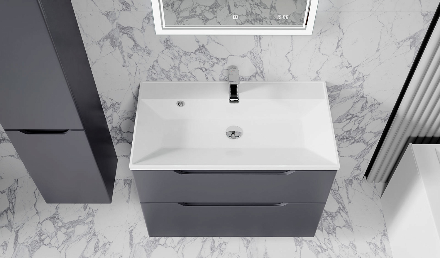 Тумба Вектор 70 подвесная антрацит