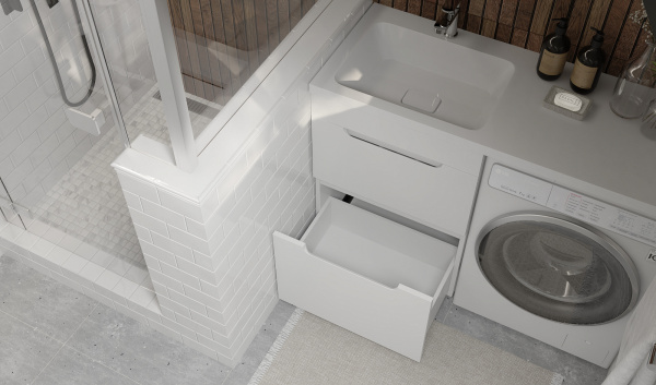 Тумба под стиральную машину Фортео 120, напольная левая