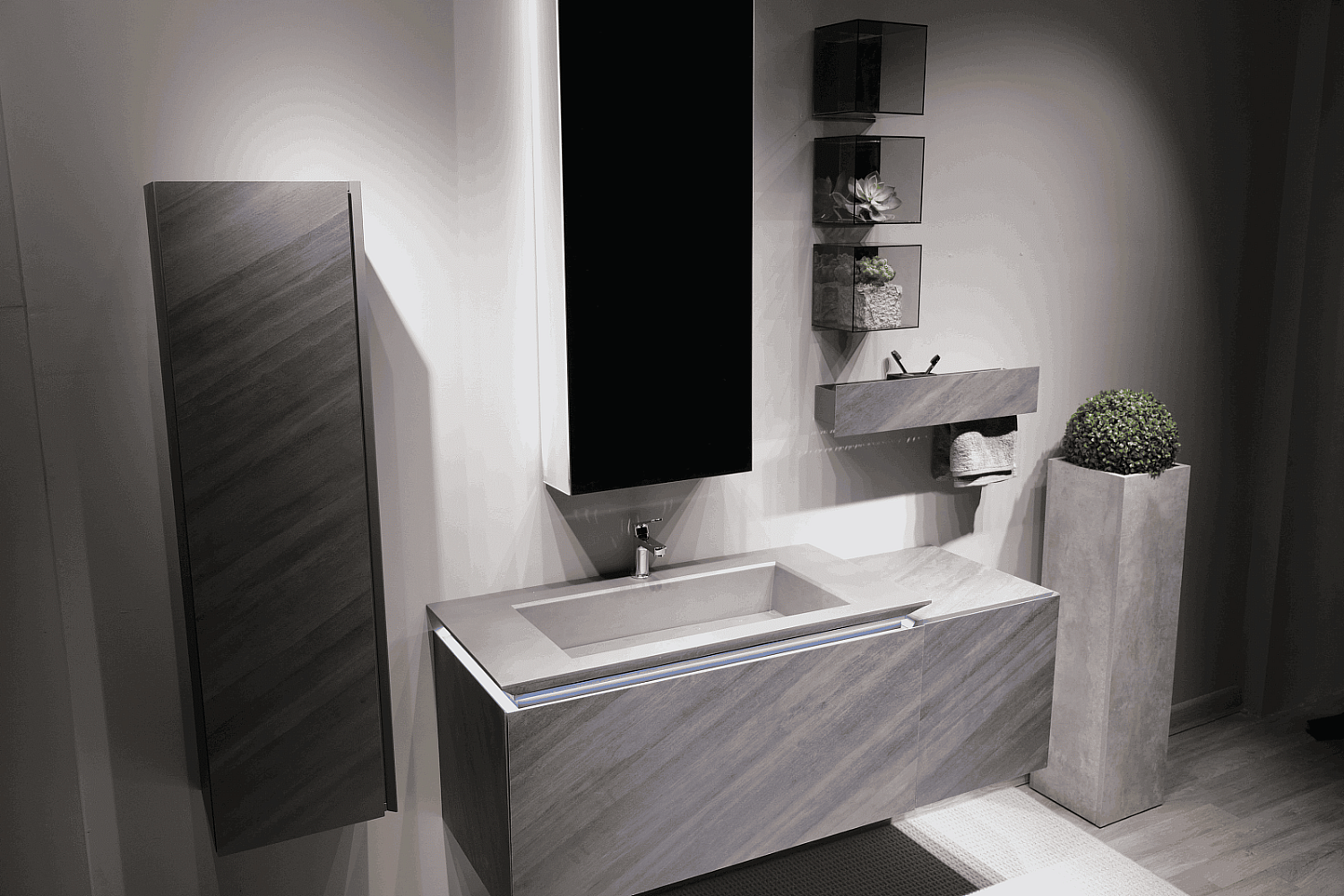 Тумба Инклайн 100 подвесная, бетон