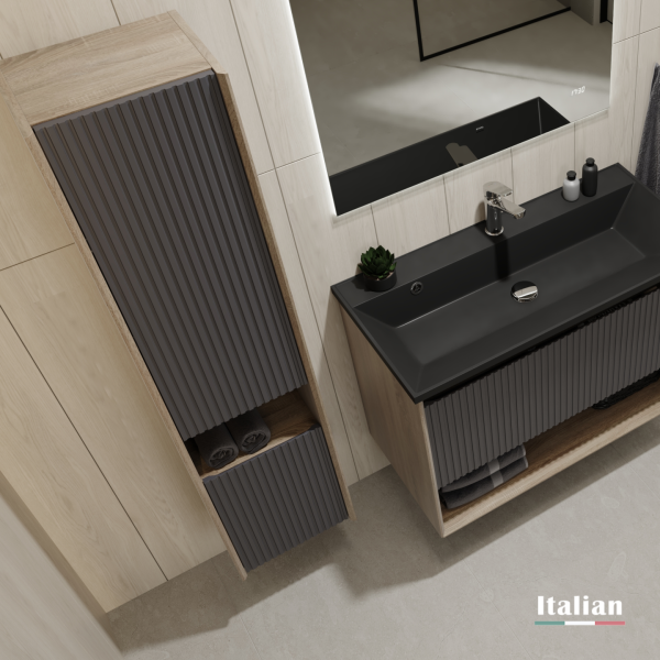 Пенал Тоссони 140 подвесной Дуб Самдал/Антрацит