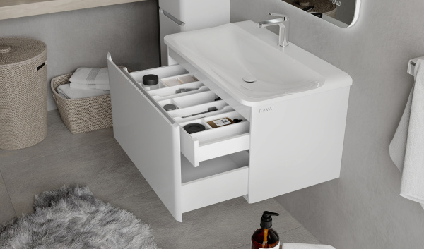 Комплект мебели Вельто o 80, белый подвесной